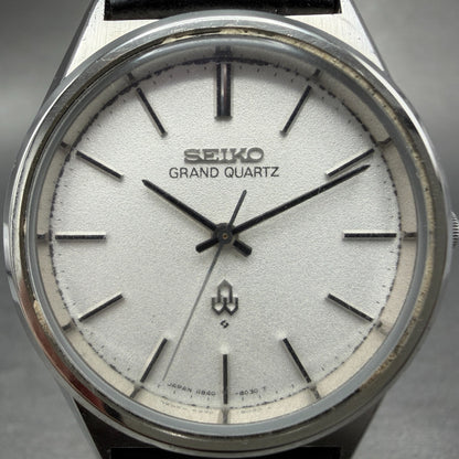 Seiko Grand Quartz Watch Men 38mm Silver Dial Silver Tone Round 4840-8041 NewBat1
