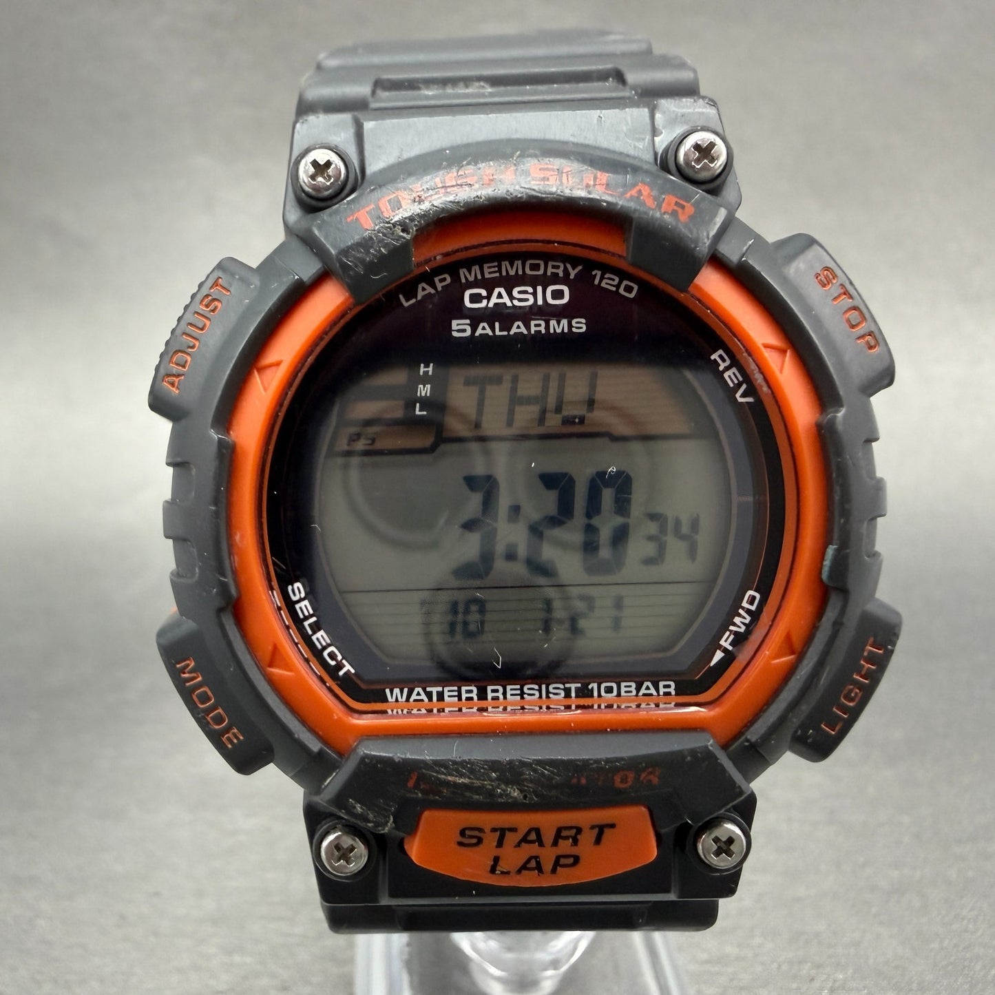 Casio STL-S100H Watch Men 45mm Digital Gray Tone Alarm Chrono Solar Works0