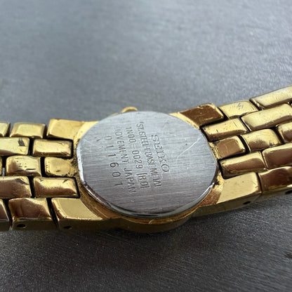 Seiko Watch Women 18mm Black Dial Gold Tone Round 1N00-0029 New Battery Vintage9