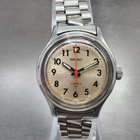 Seiko Watch Women 25mm Gray Dial Silver Tone Manual Wind Runs 11040259 Vintage0