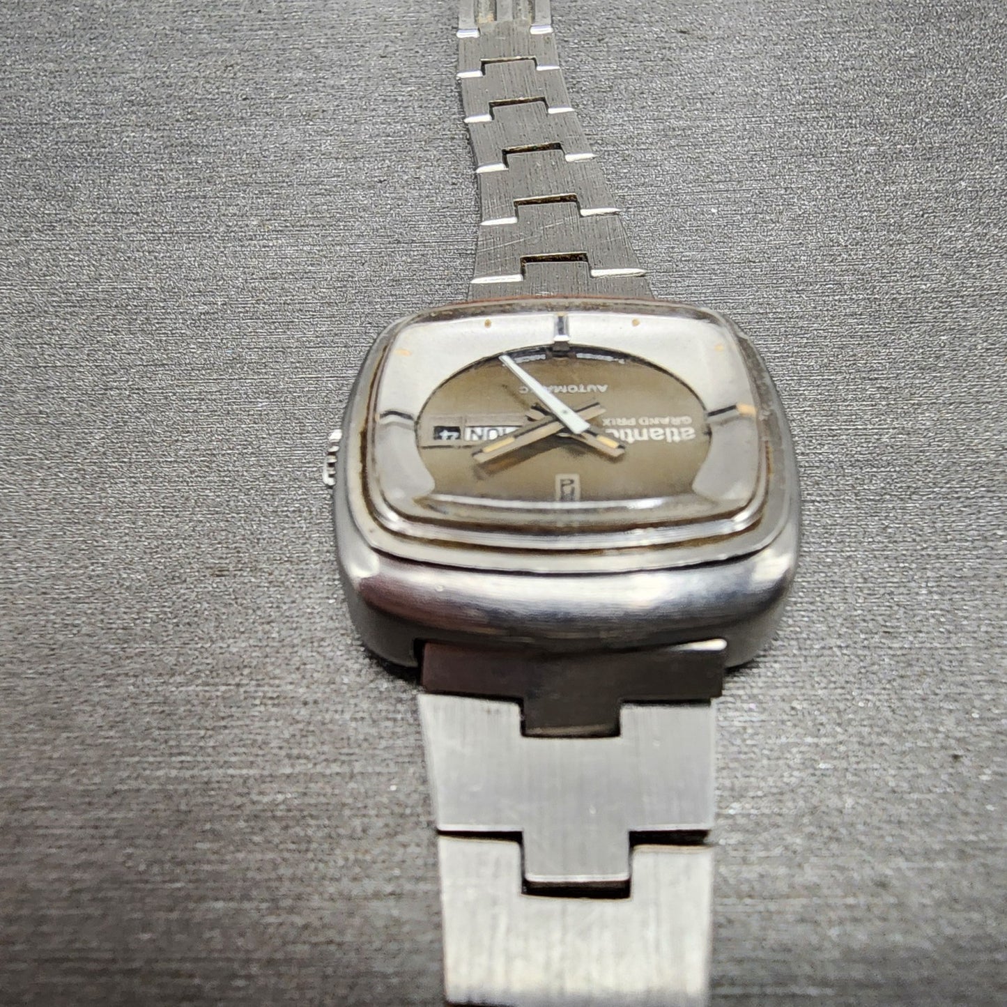 Atlantic Gran Prix Automatic Watch Women 27mm Silver Dial Silver Tone Daydate4