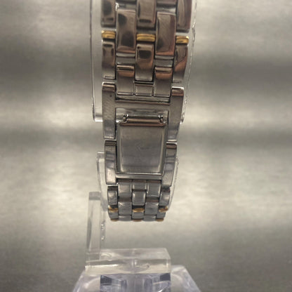 Seiko Watch Women 18mm White Dial Two Tone Rectangle V401-5849 New Battery7