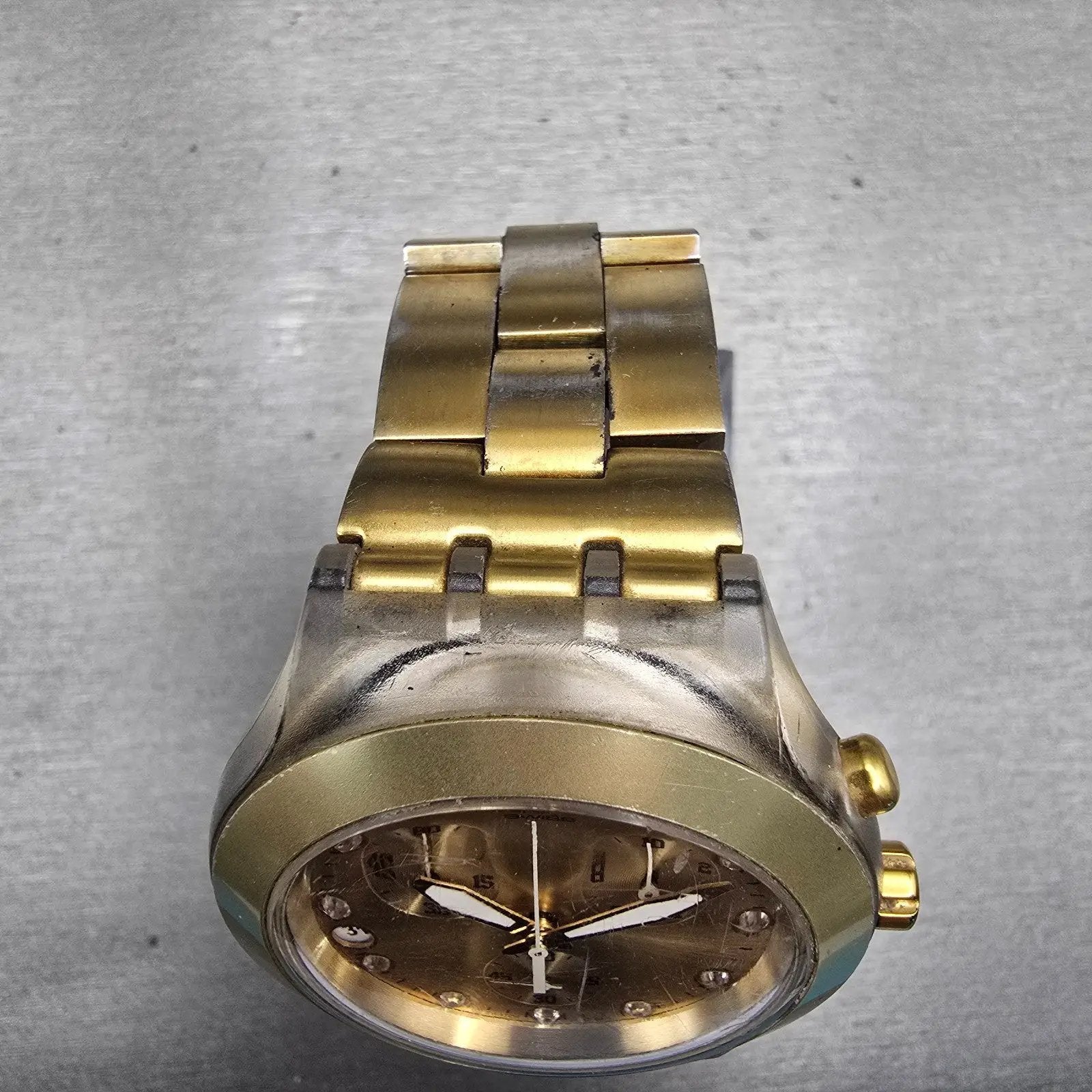 Swatch Irony Diaphane Full Blooded Gold Watch Men Chronograph SVCK4032G New Batt4