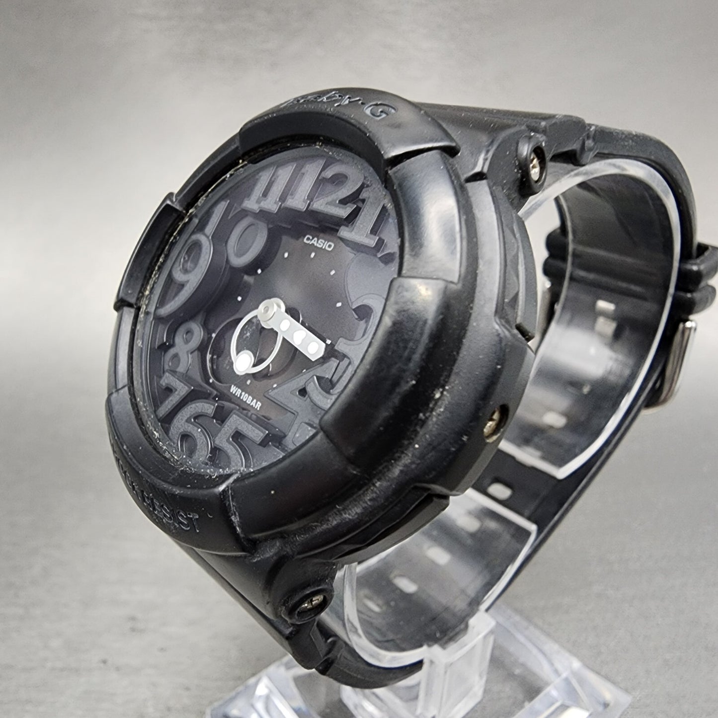 Casio BabyG Watch Women  42mm Analog Digital Black Tone Round BGA131 New Batt2