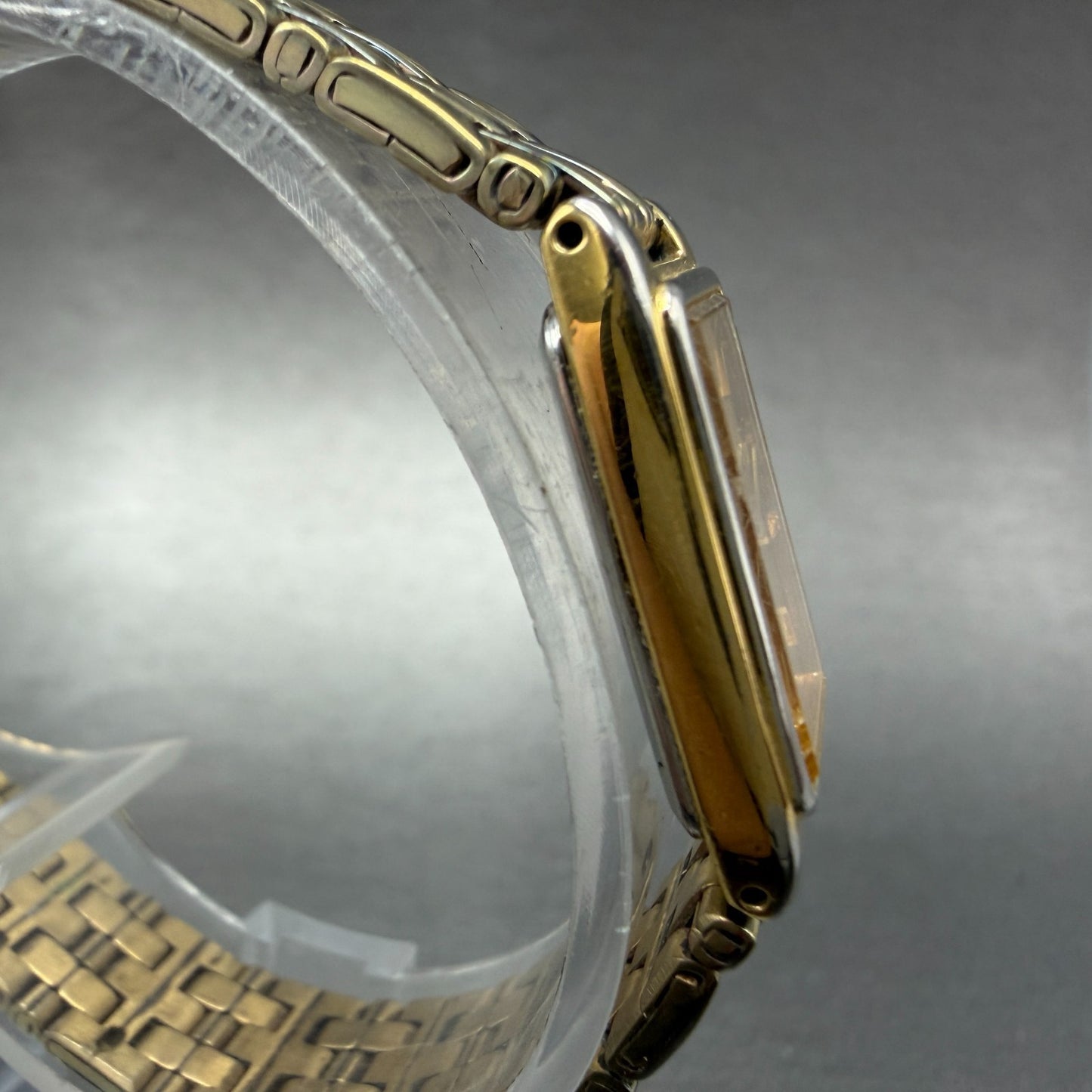 Seiko Tank Watch Women 13mm Champagne Dial Gold Tone VTG 2E20-7029 New Battery3