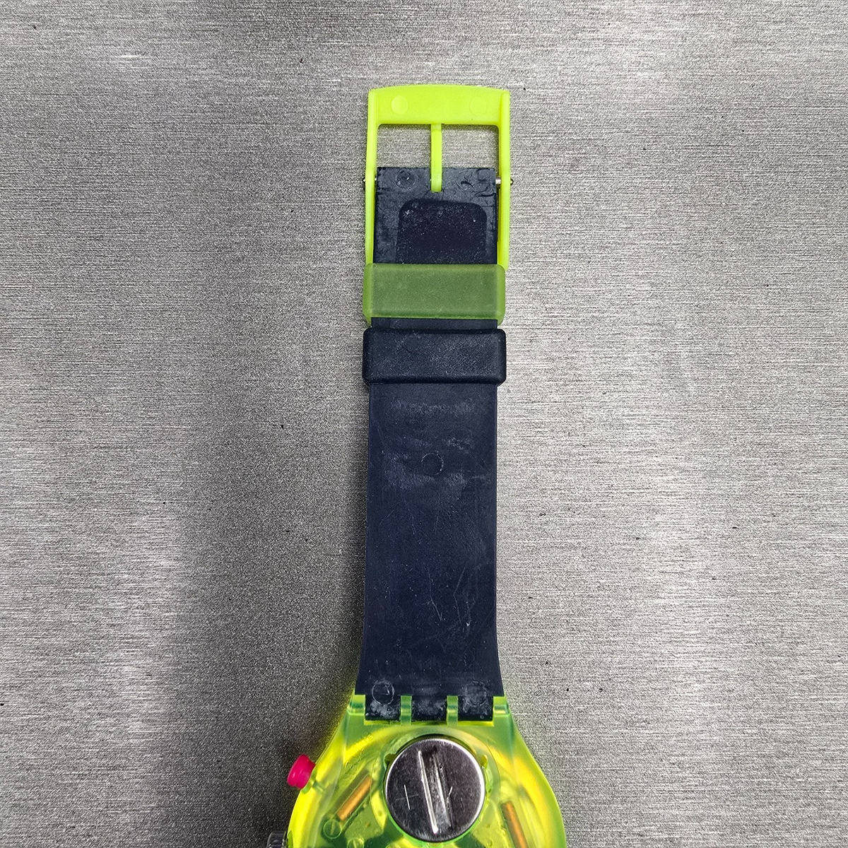Swatch Chrono Grand Prix Watch Men 37mm Blue Dial Yellow Case SCJ101 New Battery9
