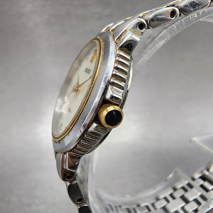 Seiko Watch Women 27mm MOP Dial Two Tone Date Round 7N820BR0 New Battery2