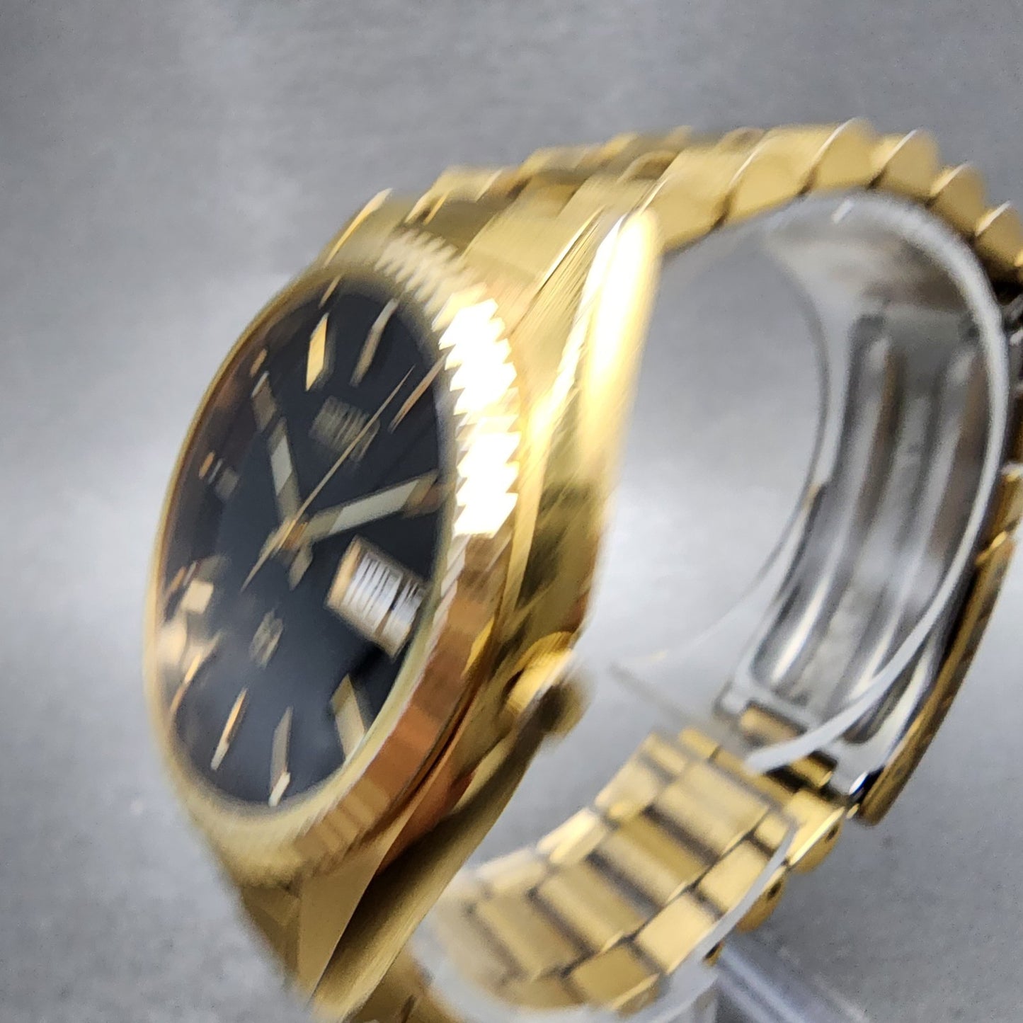 Seiko SQ President Watch Men 36mm Black Dial Gold Tone 5Y238A60 New Battery2