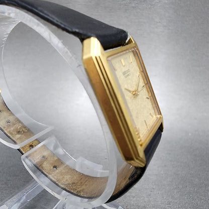 Seiko Tank Watch Women 19mm Champagne Dial Gold Tone 73215670 New Battery3