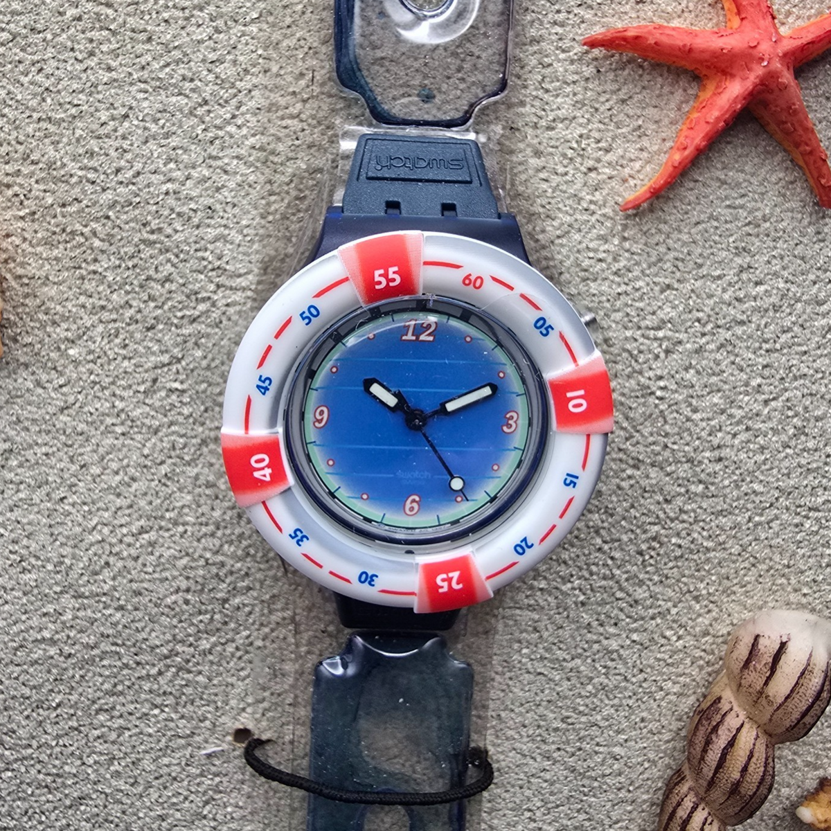 Swatch Scuba 200 Rescue Watch Men 39mm Blue Dial Blue Case SDN904 New Batt NOS0