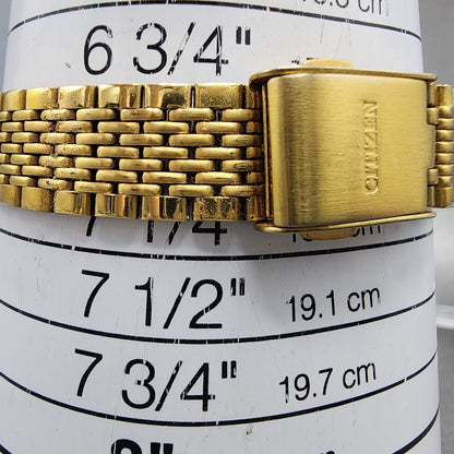 Citizen Watch Women 20mm Black Dial Gold Tone Round Vintage New Battery10