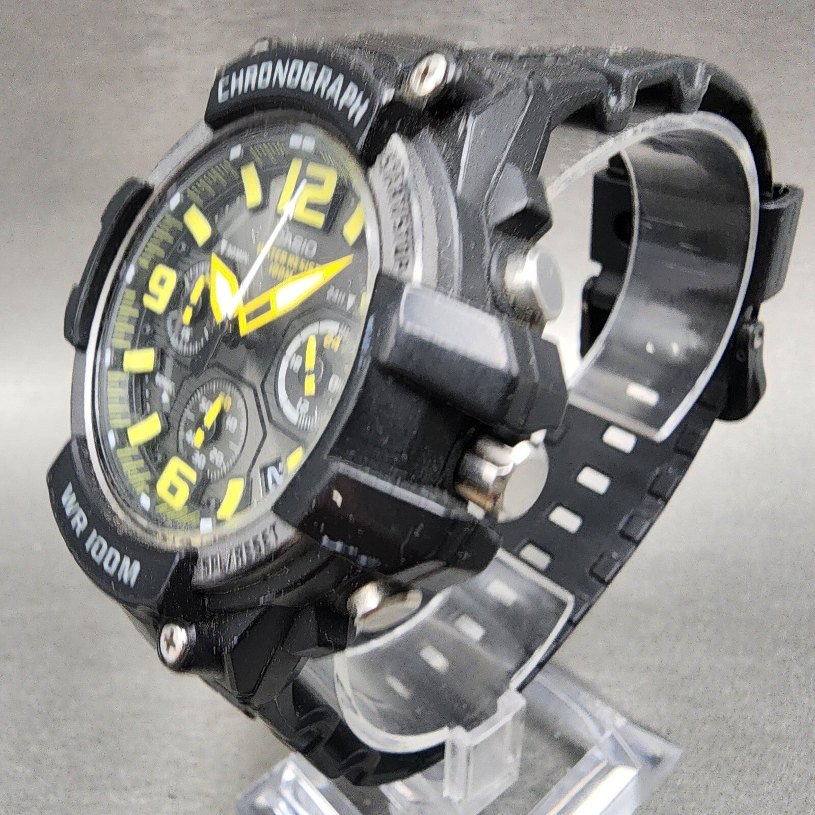 Casio MCW100H Chronograph Watch Men 49mm Black Dial Black Tone Date New Battery2