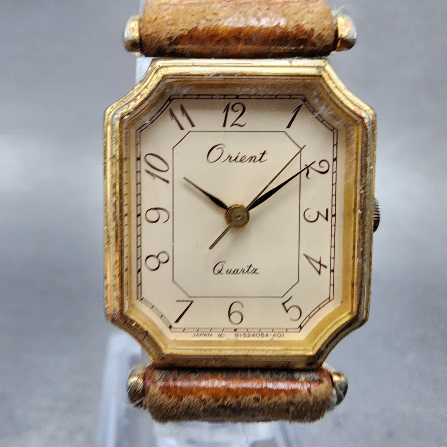 Orient Tank Watch Women 20mm Cream Dial Gold Tone Octagon B1540540 New battery1