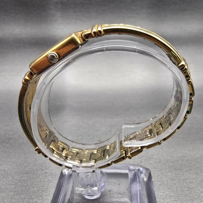 Seiko Watch Women 19mm Champagne Dial Gold Tone Square V400-6280 New Battery VTG6