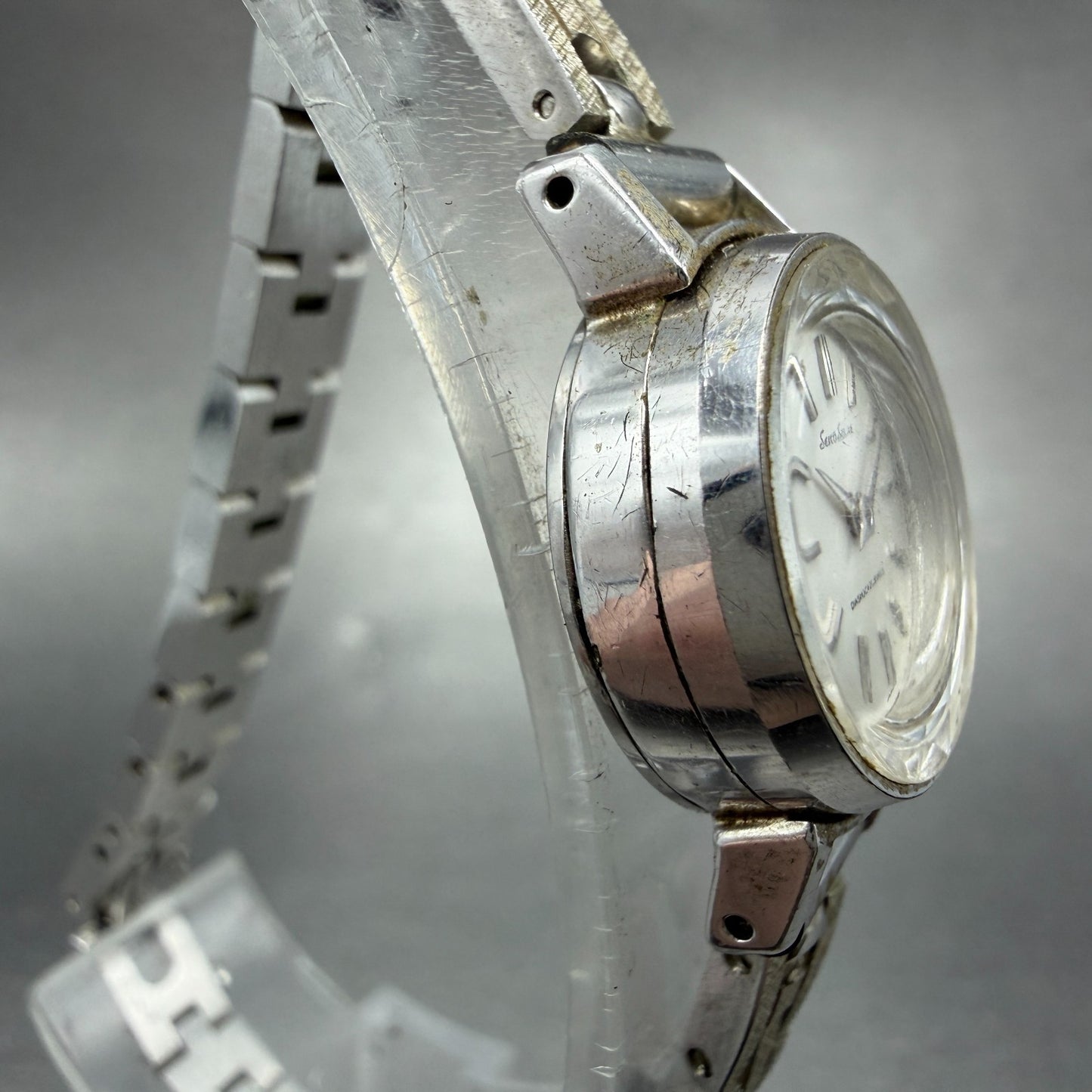 Seiko Solar Watch Women 19mm Silver Dial Silver Tone Manual Round 10-0280 Runs3