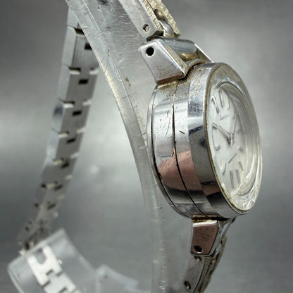 Seiko Solar Watch Women 19mm Silver Dial Silver Tone Manual Round 10-0280 Runs3