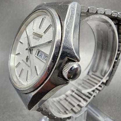 Citizen CQ Watch Men 38mm White Dial Silver Tone Daydate 4730160 PARTS3
