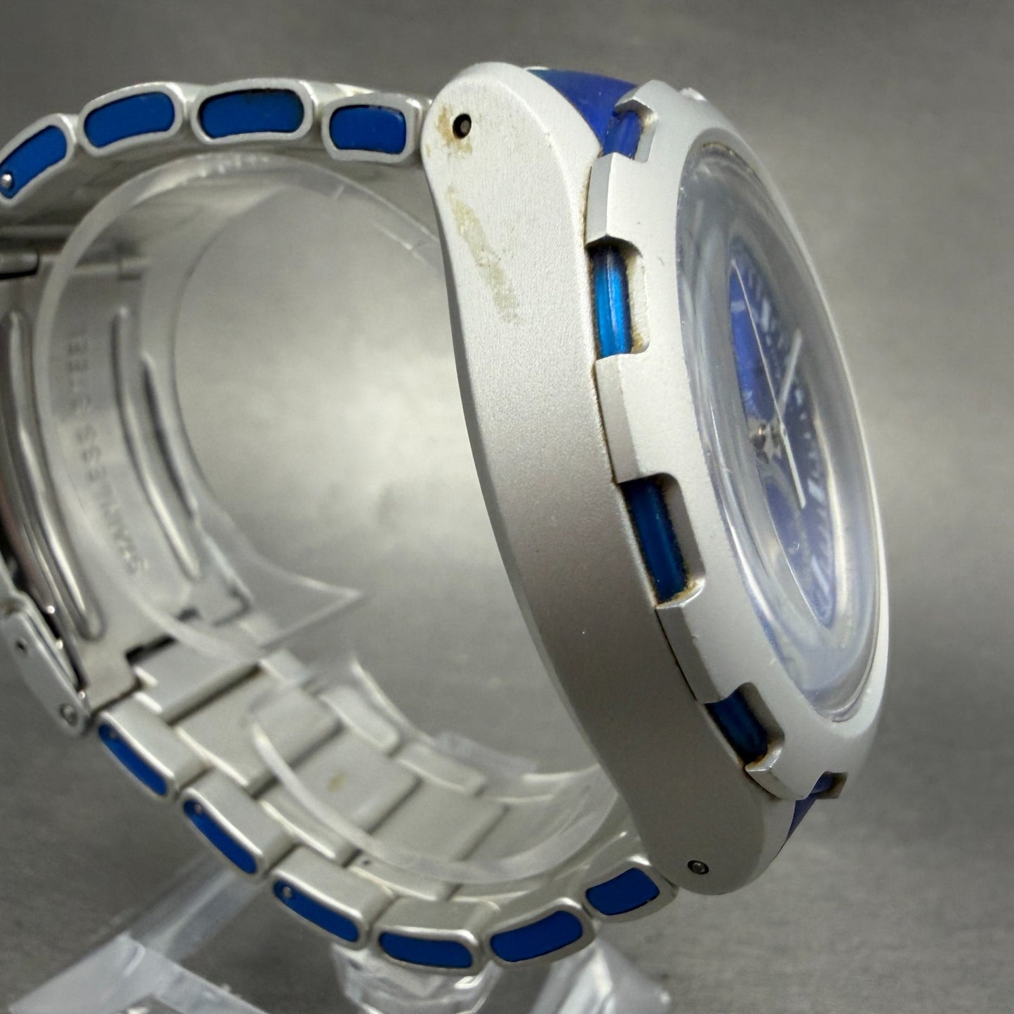 Swatch Endless Energy Chrono Watch Men 45mm Blue Dial Silver Date New Battery3