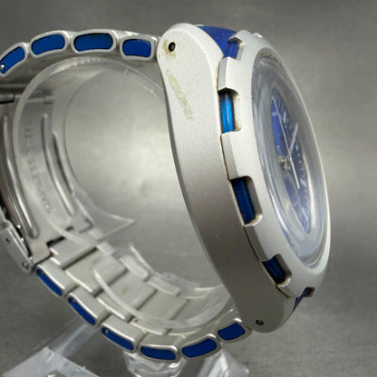 Swatch Endless Energy Chrono Watch Men 45mm Blue Dial Silver Date New Battery3