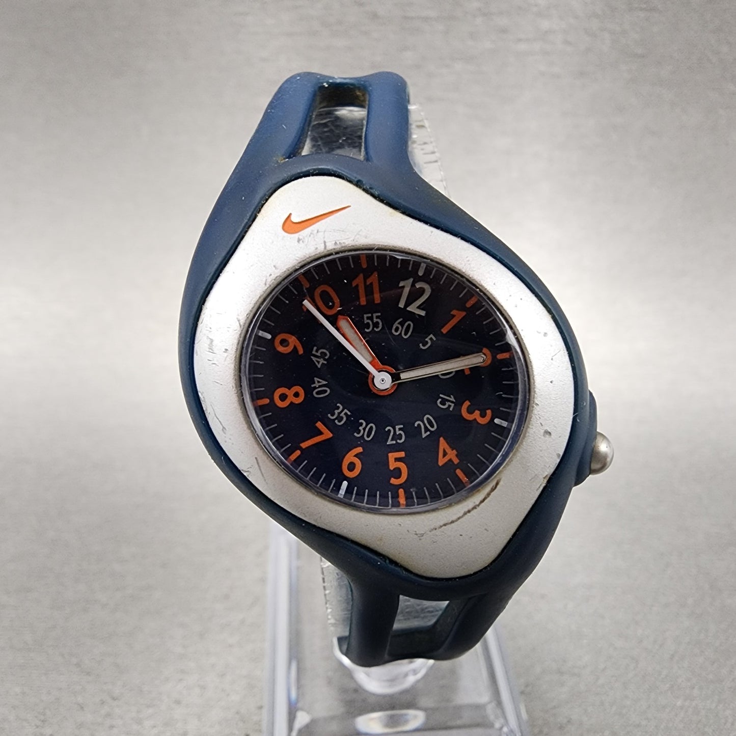 Nike Triax Watch Women 31mm Blue Dial Blue Tone Asymmetrical New Battery0