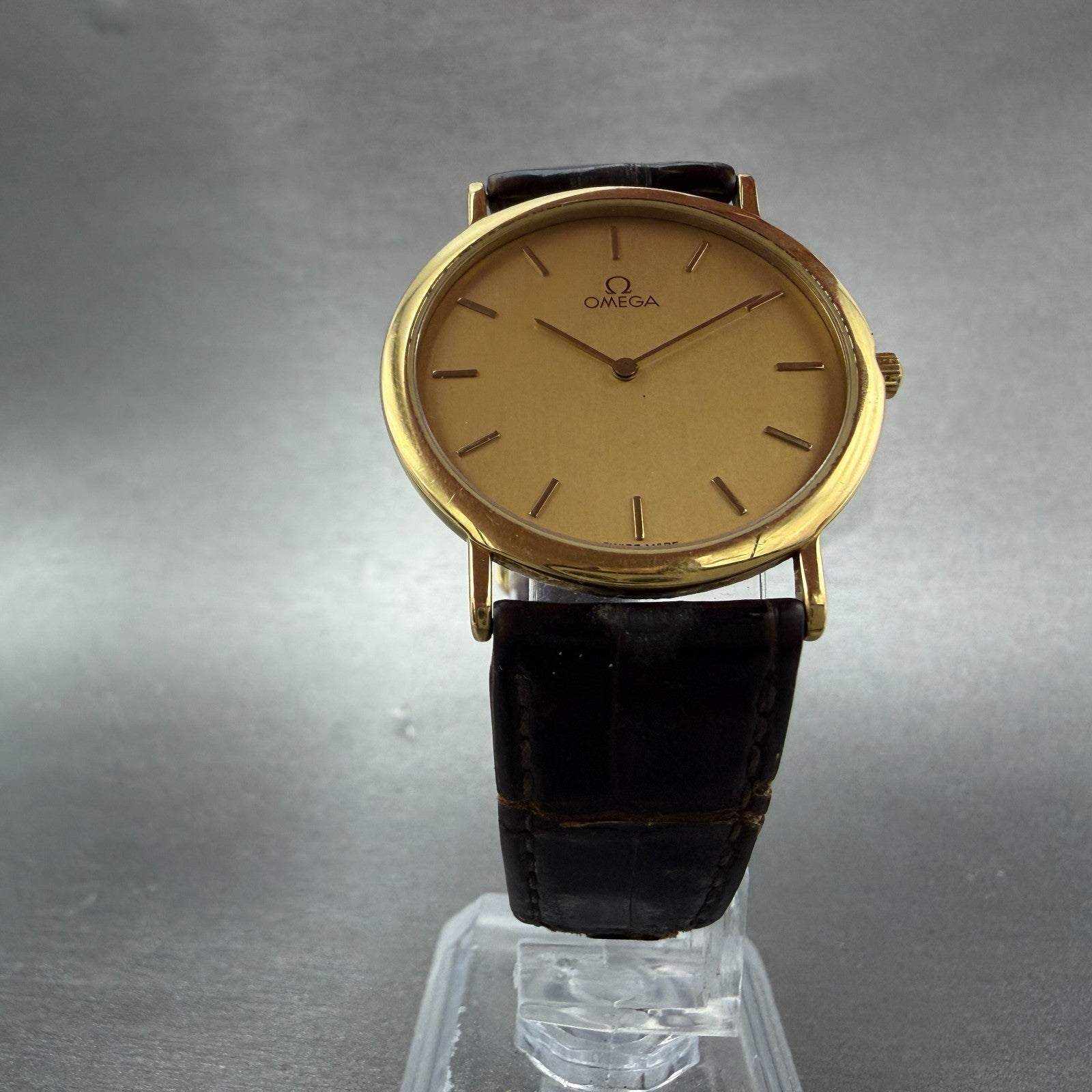 Omega De Ville Watch Men 32mm Gold Dial Gold Plated Cal1378 195.0075.2 PARTS6