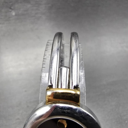 Movado Harmony Watch Women 23mm Black Dial Two Tone 97.A1.809.A New Battery LP4