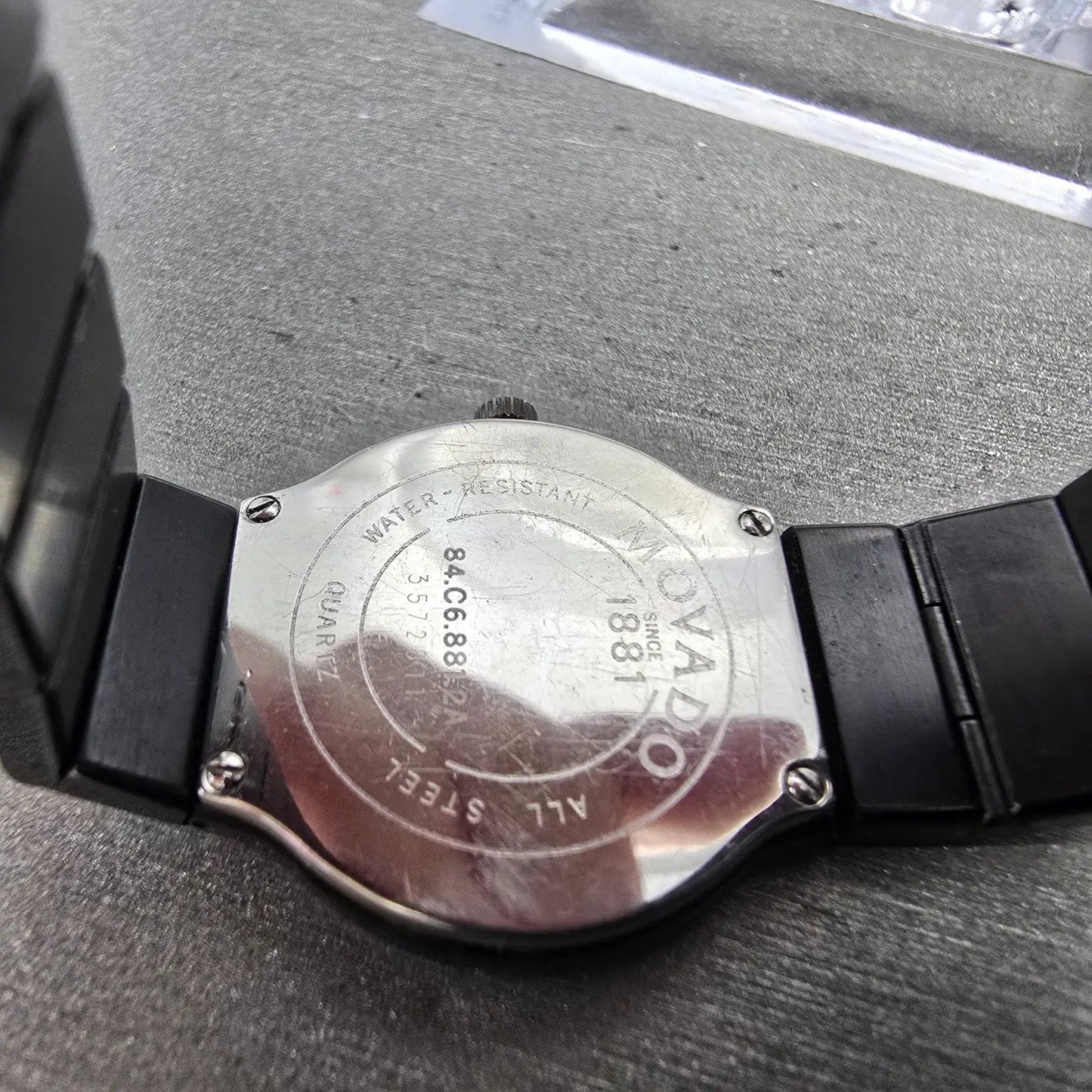 Movado Museum Watch Women 23mm Black Dial Black Tone Round 84.C6.881.2A New Batt9