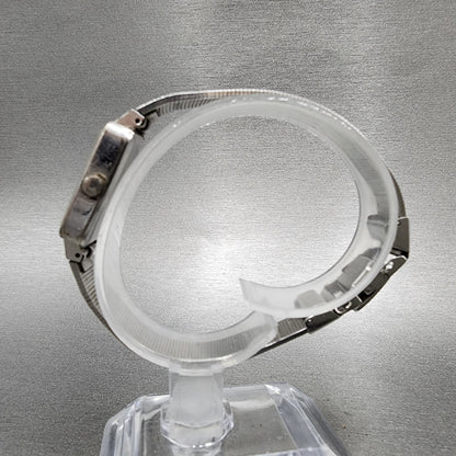 Seiko Tank Watch Women 20mm White Dial Silver Tone 2621-5200 New Battery