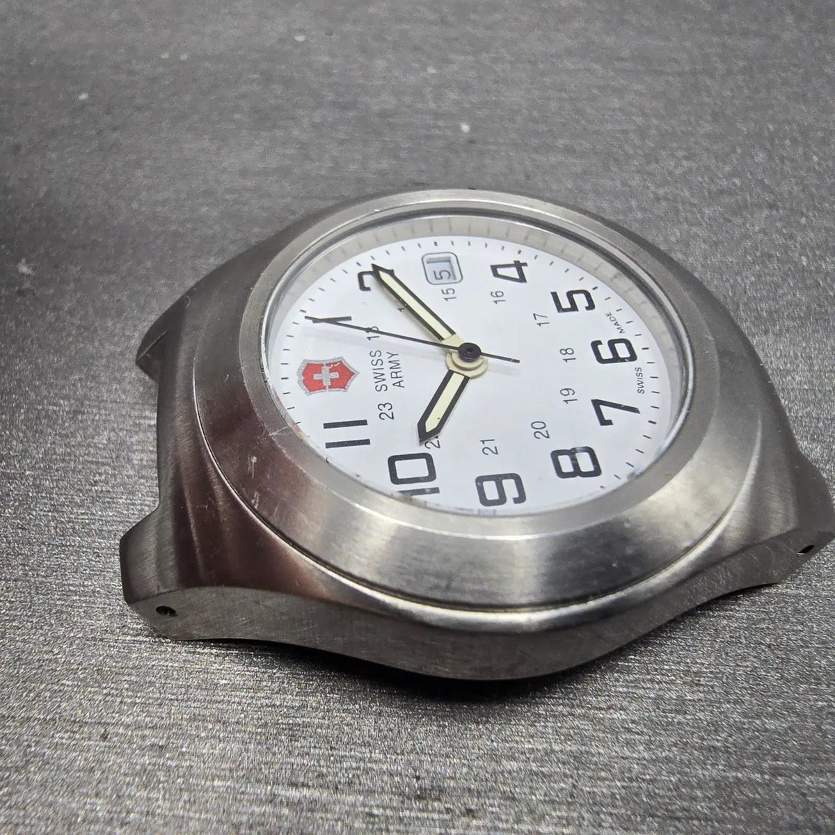 Swiss Army Excursion Watch Women 30mm White Dial Silver Date PARTS 245004