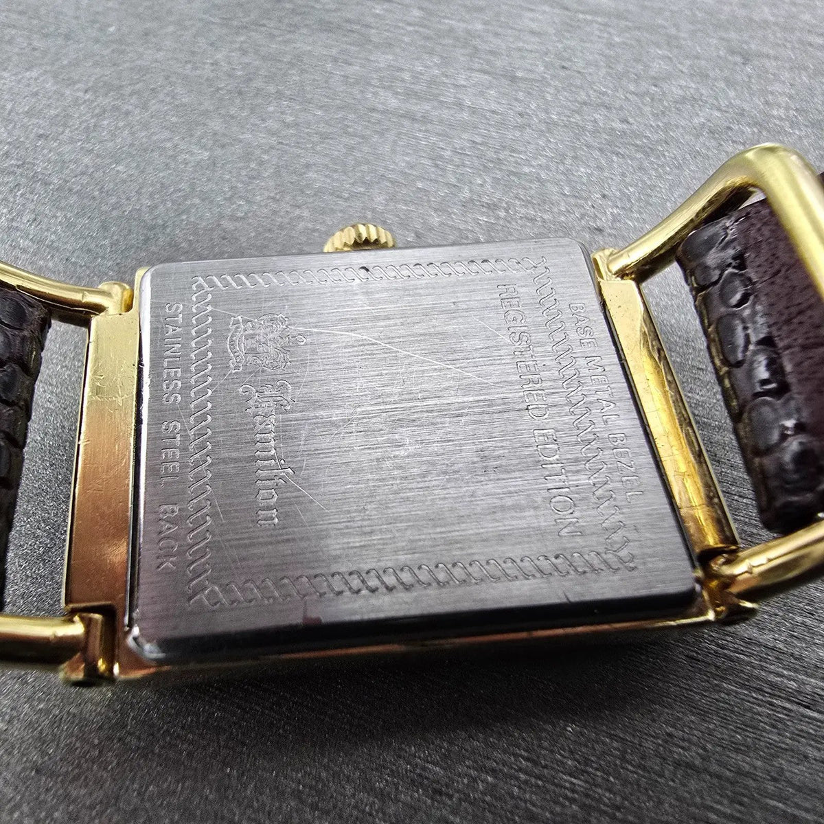 Hamilton Wilshire Watch Men 22mm Silver Dial Gold Registered Edition  PARTS10