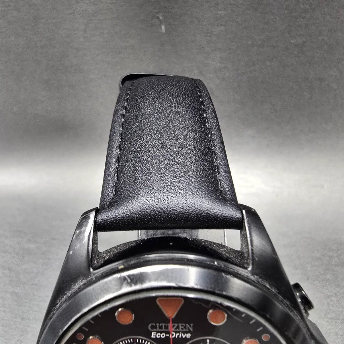 Citizen Eco-Drive Chronograph Watch Men 44mm Black Dial Black Date Round Runs4