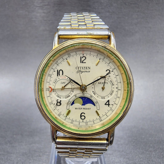 Citizen Elegance Moonphase Watch Men 35mm Cream Dial Gold Tone 6350-G30241 PARTS