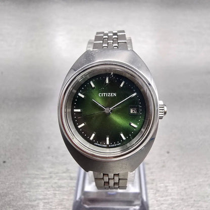 Citizen Watch Women 24mm Green Dial Silver Tone Date 4-530934 Manual Wind VTG0