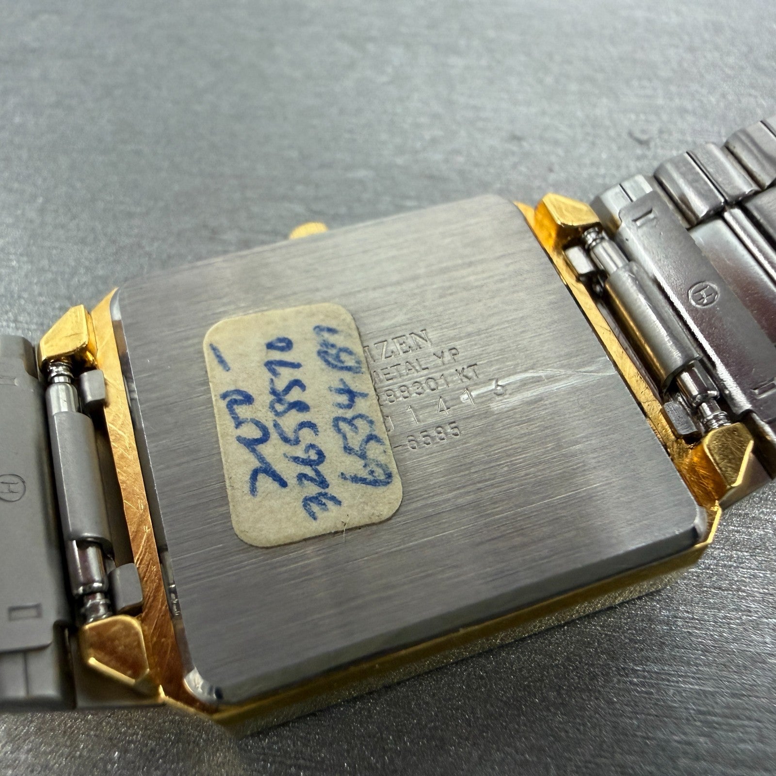 Citizen CQ Tank Watch Unisex 25mm Blue Dial Gold Tone Rectangle New Battery10