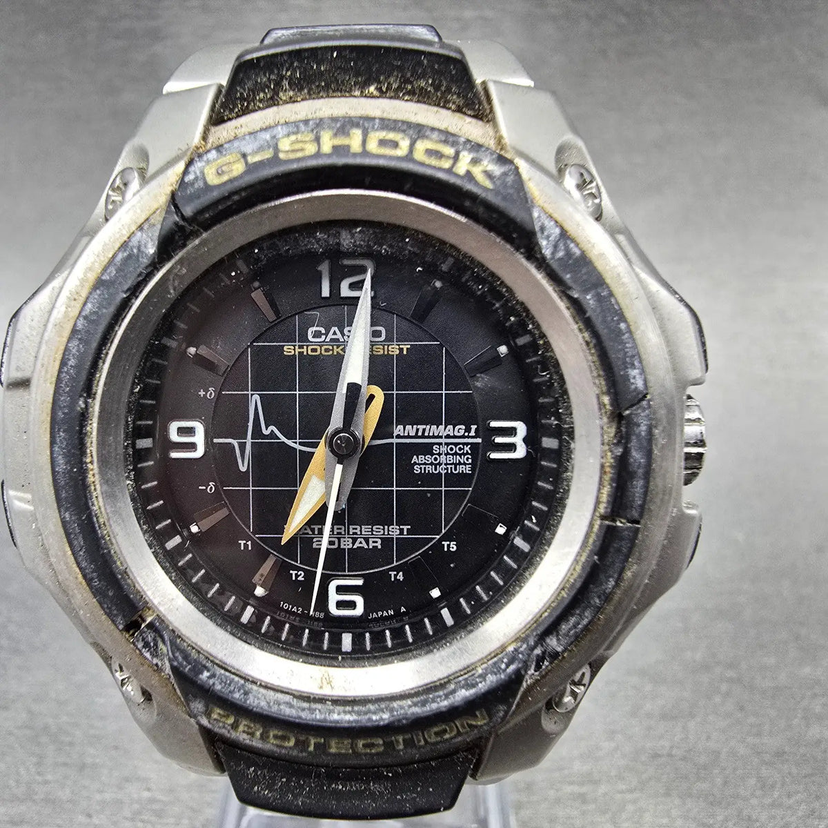 Casio G-Shock GC-2000 Watch Men 45mm Black Dial Black Silver Round VTG PARTS0