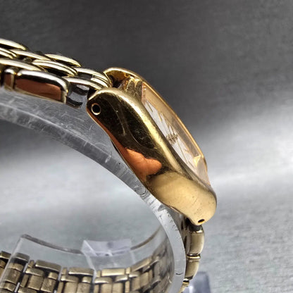 Seiko Watch Women 18mm White Dial Gold Tone Oval 1N01-5C19 New Battery Vintage J3