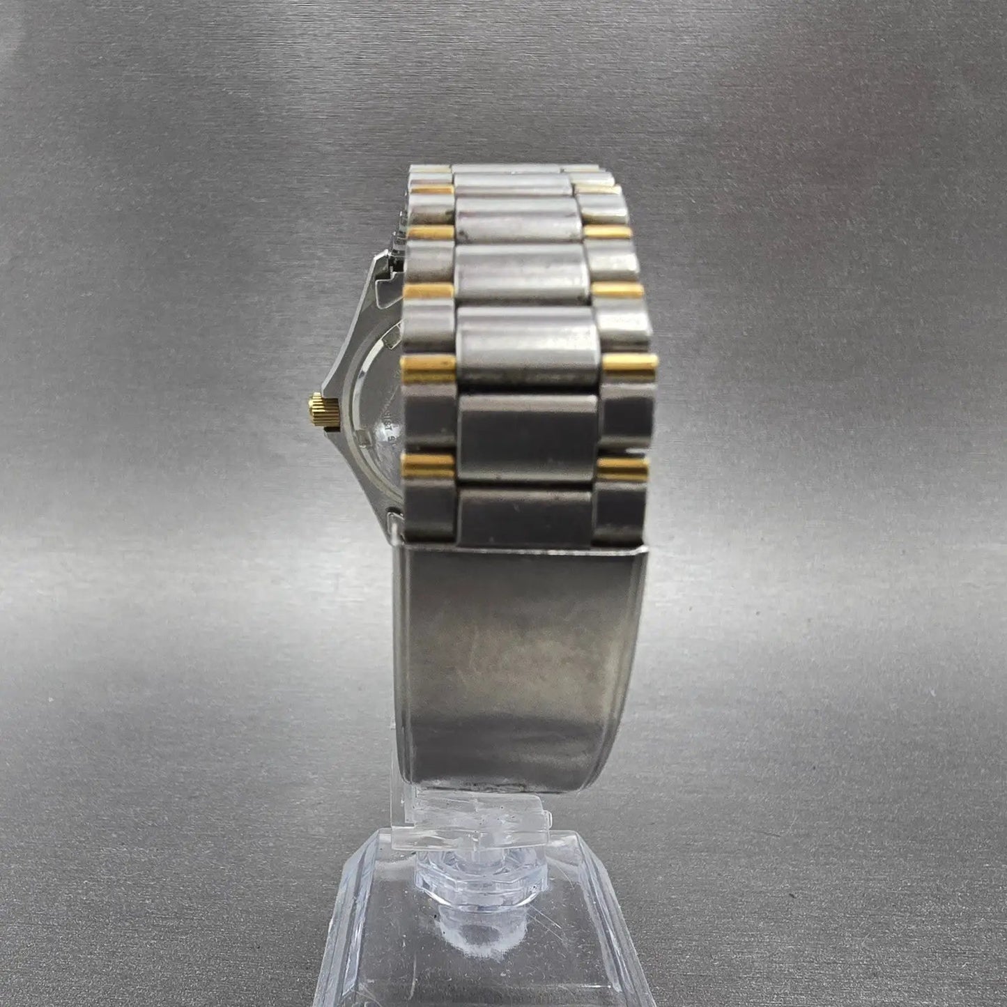 Seiko SQ Sports 100 Dive Watch Men 37mm Champagne Dial Two Tone Daydate PARTS8