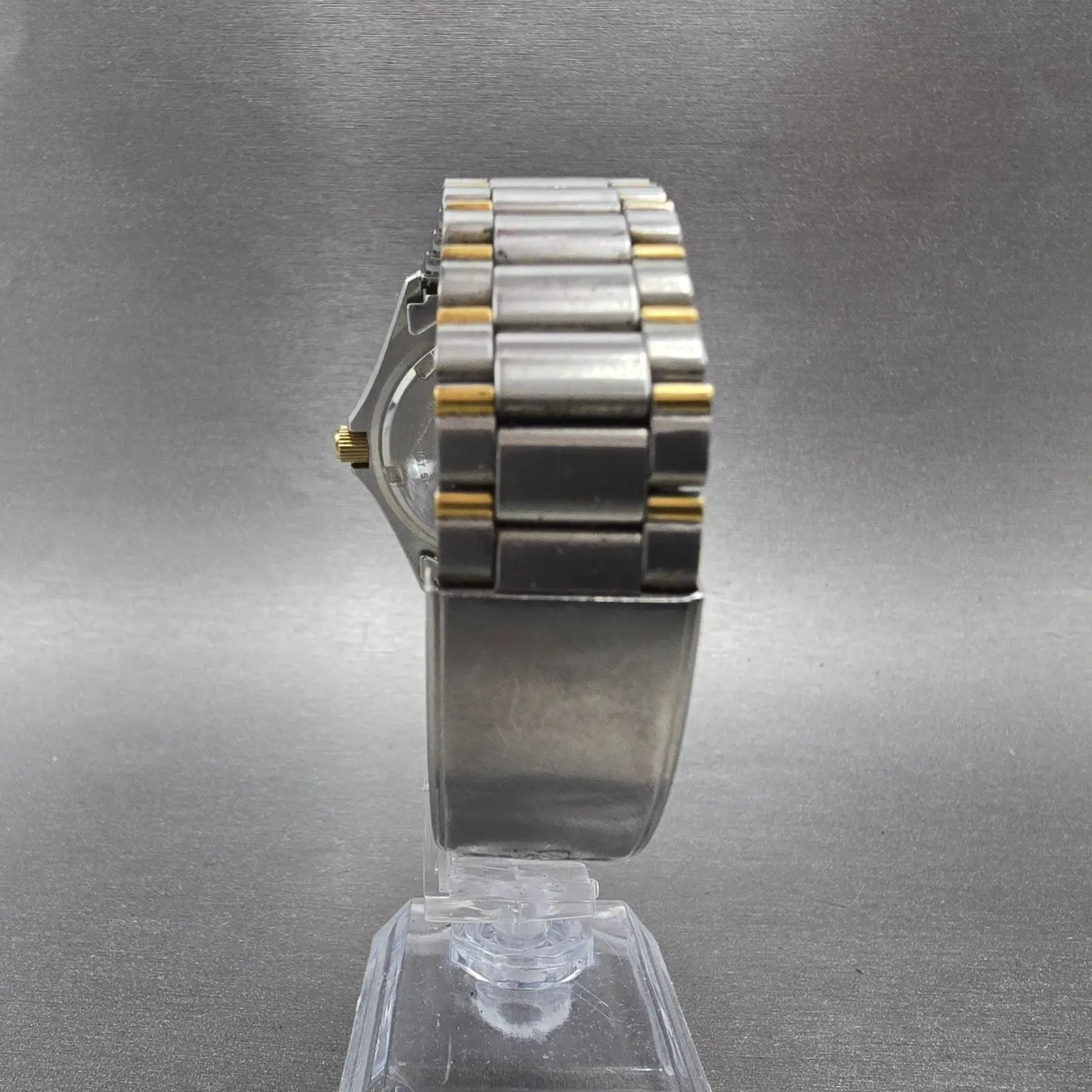 Seiko SQ Sports 100 Dive Watch Men 37mm Champagne Dial Two Tone Daydate PARTS8