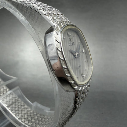 Cyma Watch Women 22mm Silver Dial Silver Tone Rectangle 616 Mesh New Battery3