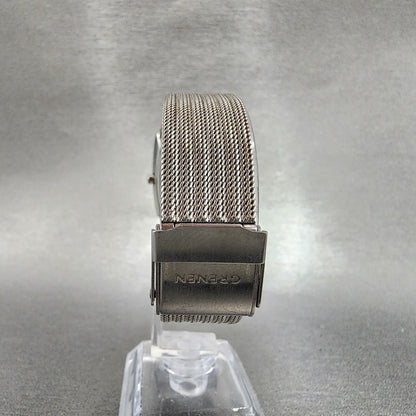Skagen Grenen Tank Watch Women 23mm Silver Dial Steel Date Rectangle New Battery
