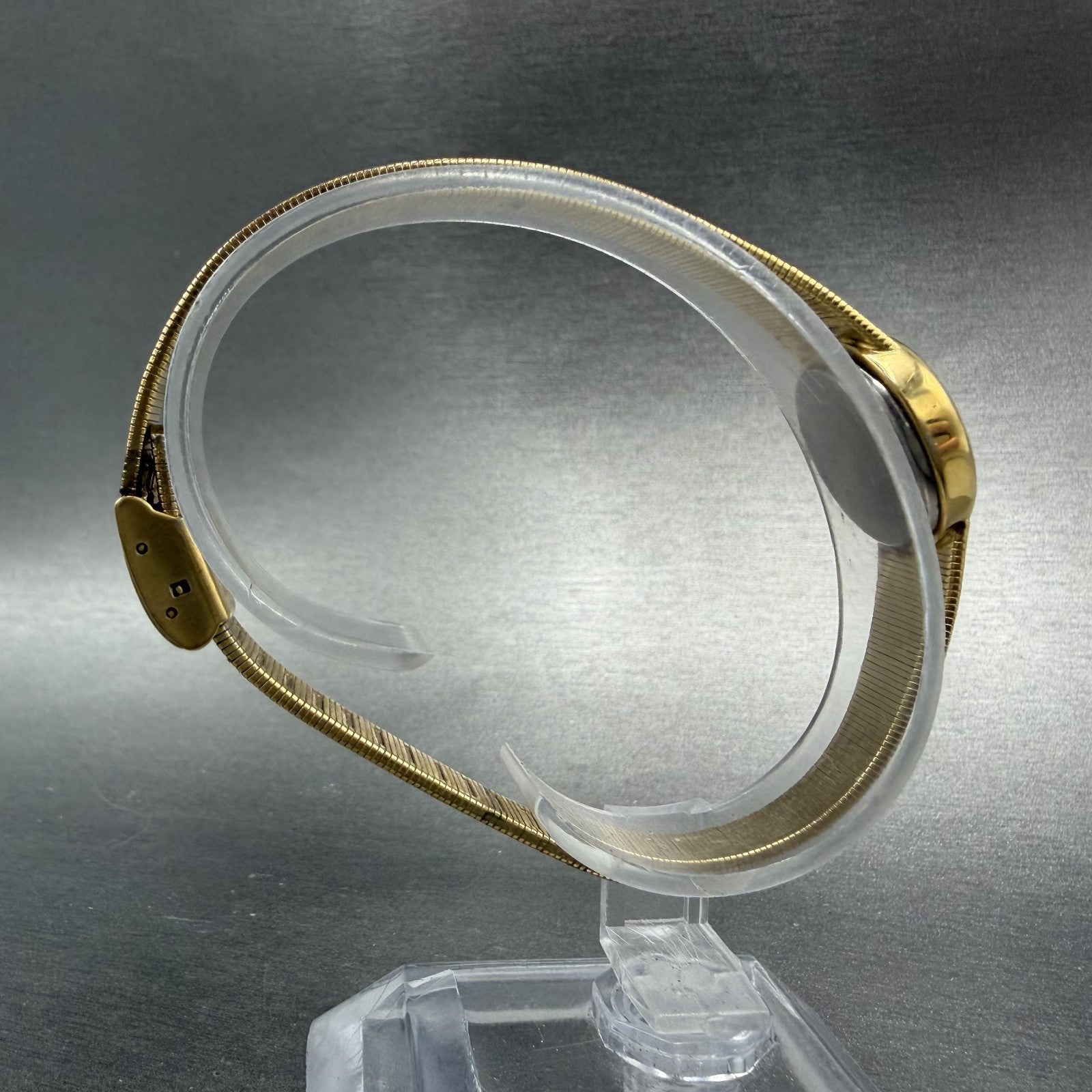 Lucien Piccard Dufonte Watch Women 16mm Champagne Dial Gold Tone Oval New BattA18