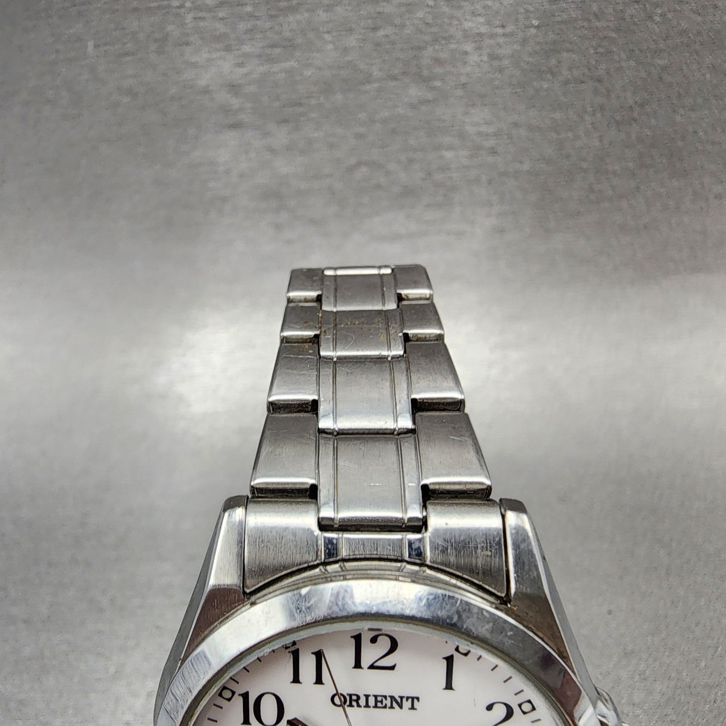 Orient Swimmer Watch Men 36mm White Dial Silver Tone Date Round New Battery ABC4