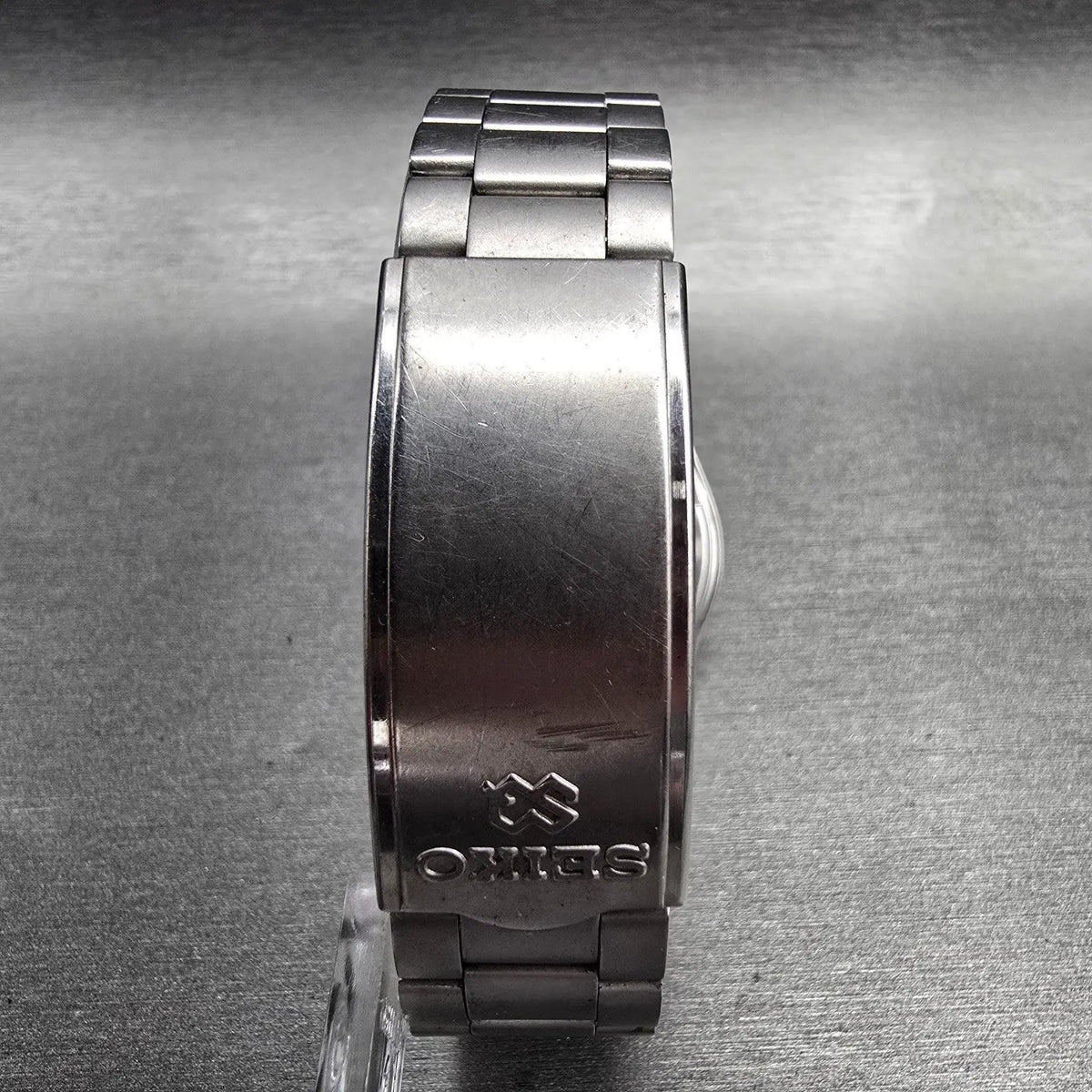 Seiko SQ Watch Men 33mm Silver Dial Silver Tone Daydate Round 5Y23-7110 New Batt7