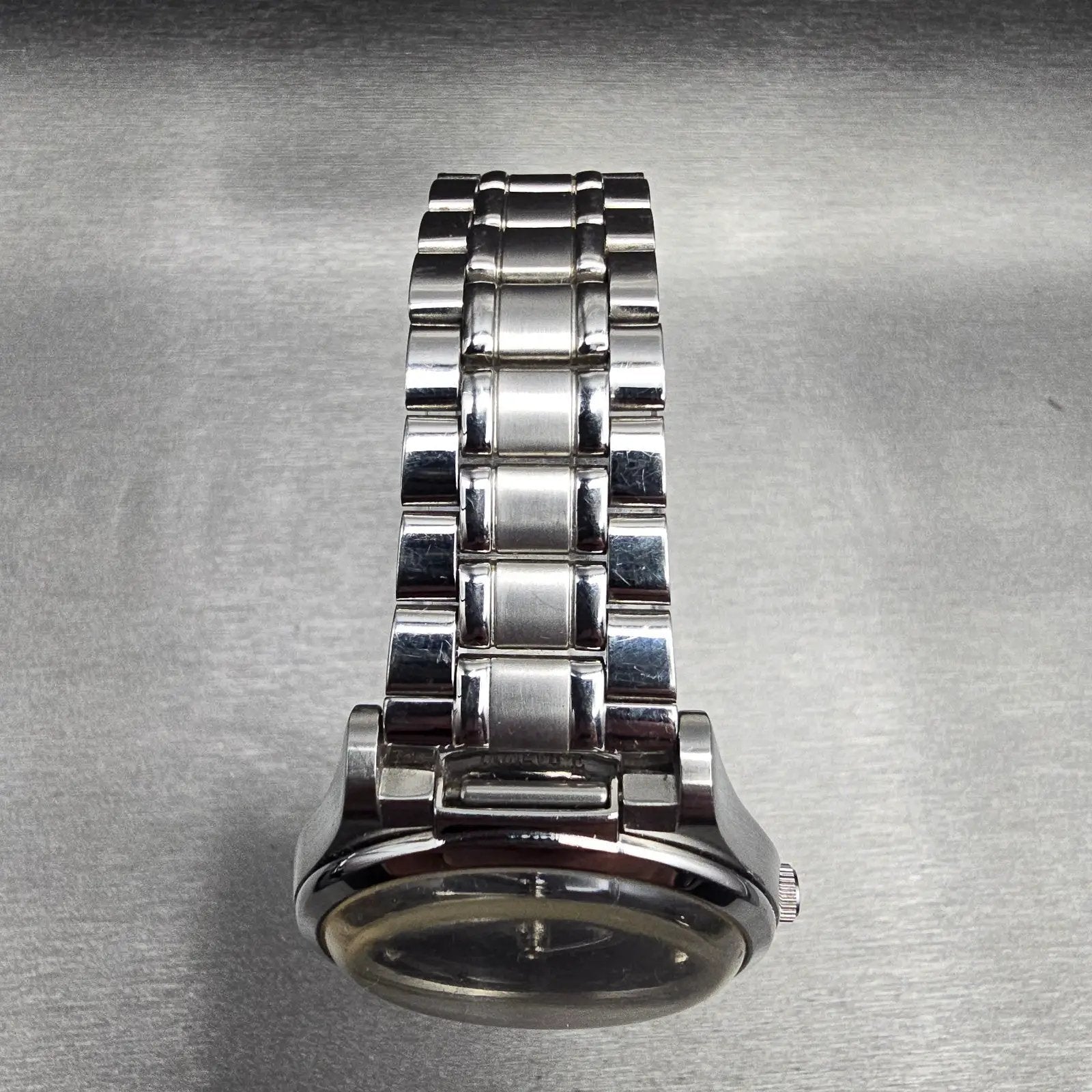 Seiko Watch Men 35mm Blue Dial Silver Tone Round 7C17-8000 Braille New Batt VTG4