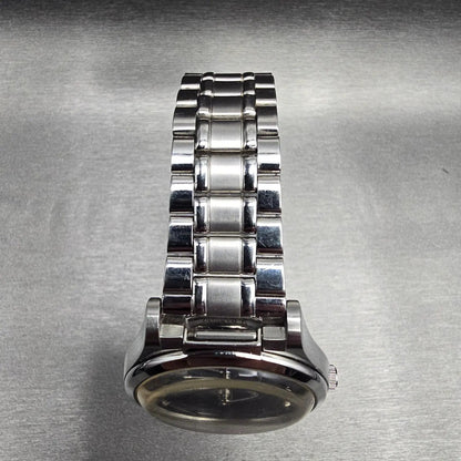 Seiko Watch Men 35mm Blue Dial Silver Tone Round 7C17-8000 Braille New Batt VTG4