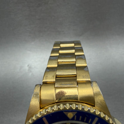 Invicta Pro Diver Watch Men 40mm Blue Dial Gold Tone Date Automatic 89300B Runs4