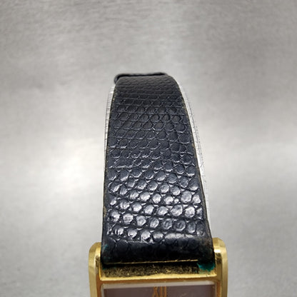 Seiko Lassale Tank Watch Women 18mm Silver Dial Gold Tone 84205099 New Bat4