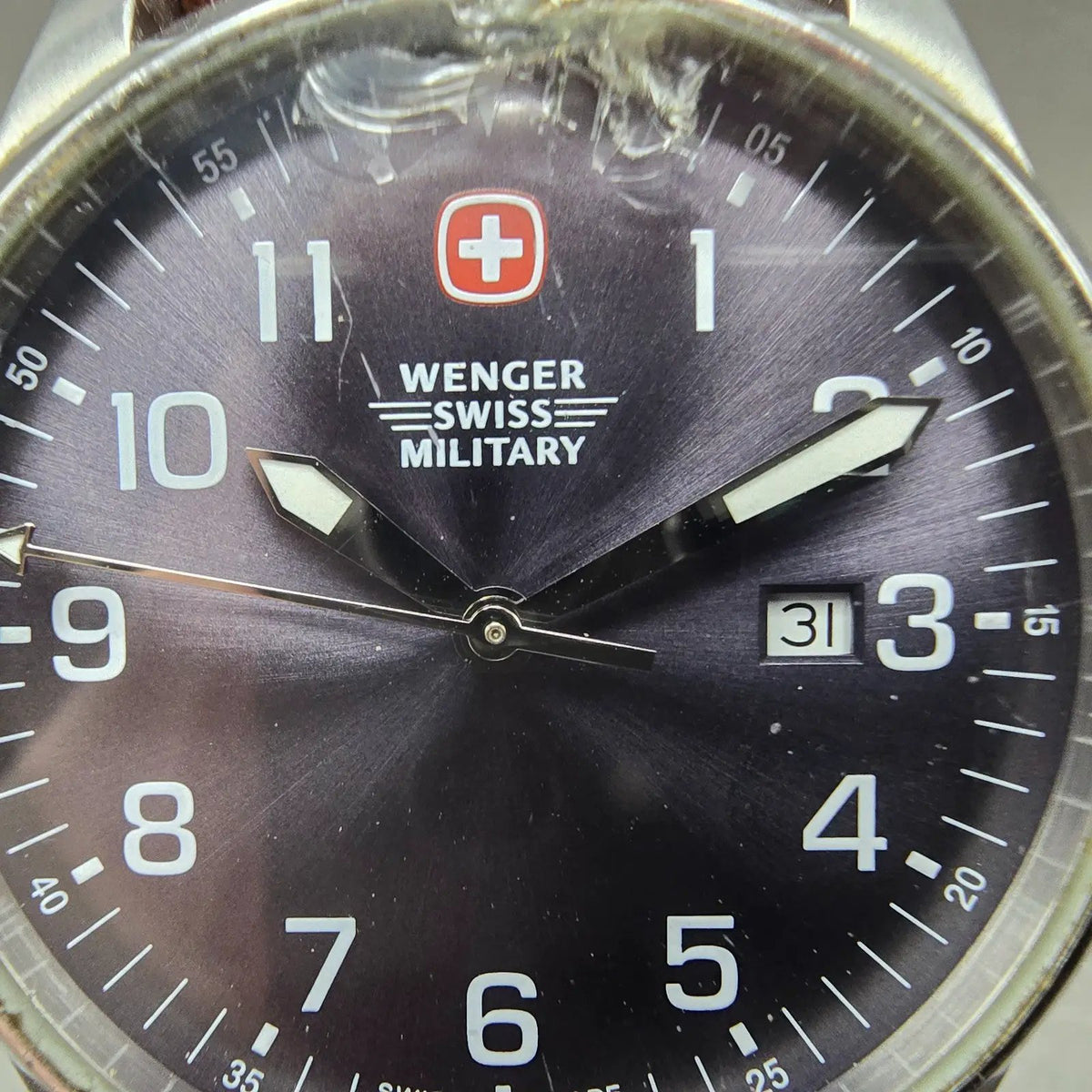 Wenger Swiss Military Terragraph Watch Men 42mm Gray Dial Steel Date New Battery1