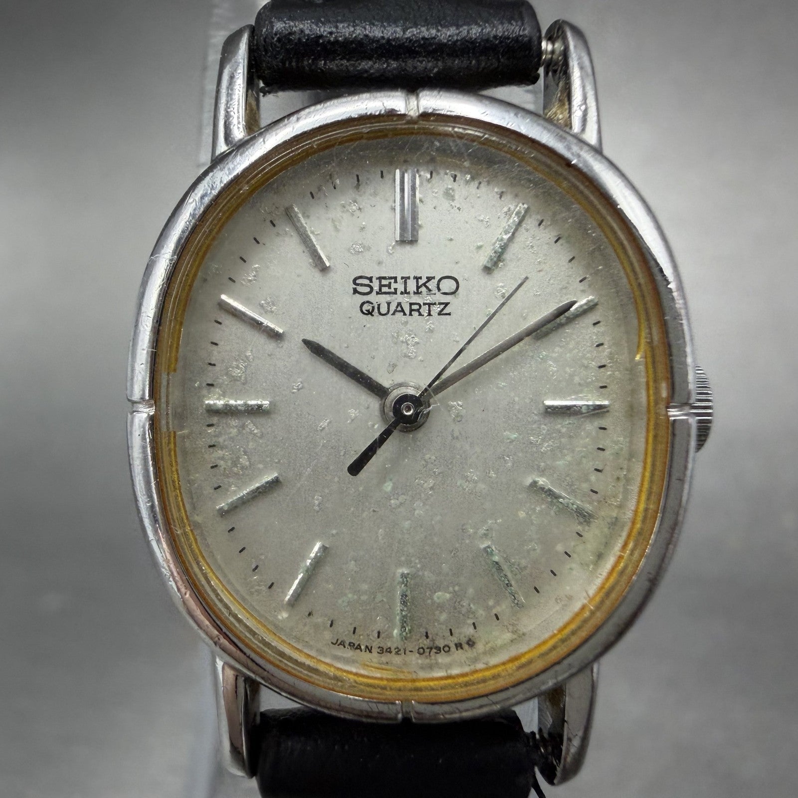 Seiko Watch Women 20mm Silver Dial Silver Tone Oval 3421-5320 New Battery1