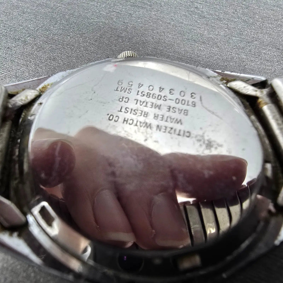 Citizen CQ Watch Men 35mm Silver Dial Silver Daydate Round 6100-S09851 PARTS10